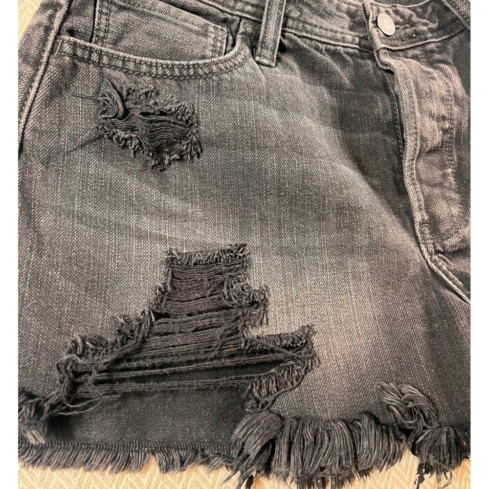 Hollister Womens Sz 9 Black Ultra High-Rise Mom Shorts 3" Inseam Jean Denim - Picture 10 of 11